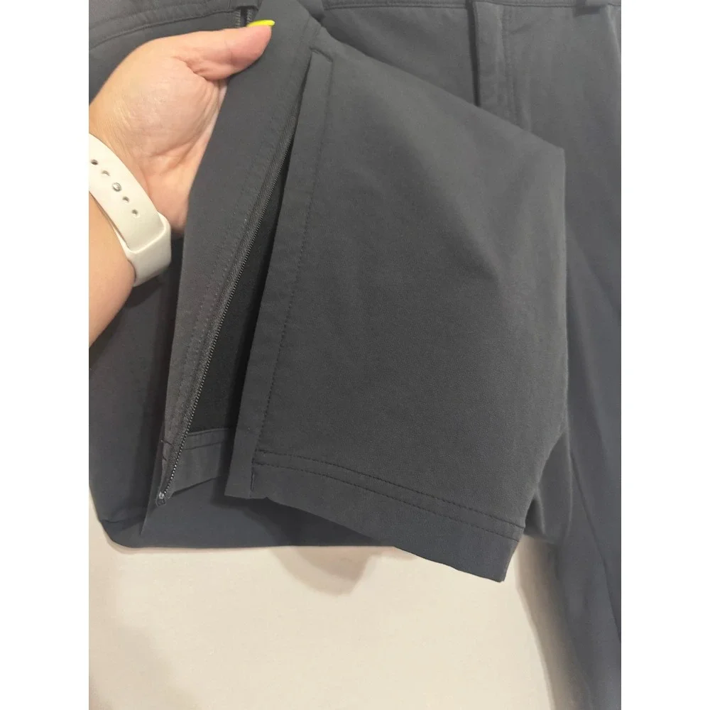 REI Mens Hiking Pants Black 40W x 30L Technical Outdoor Stretch Ankle Zip